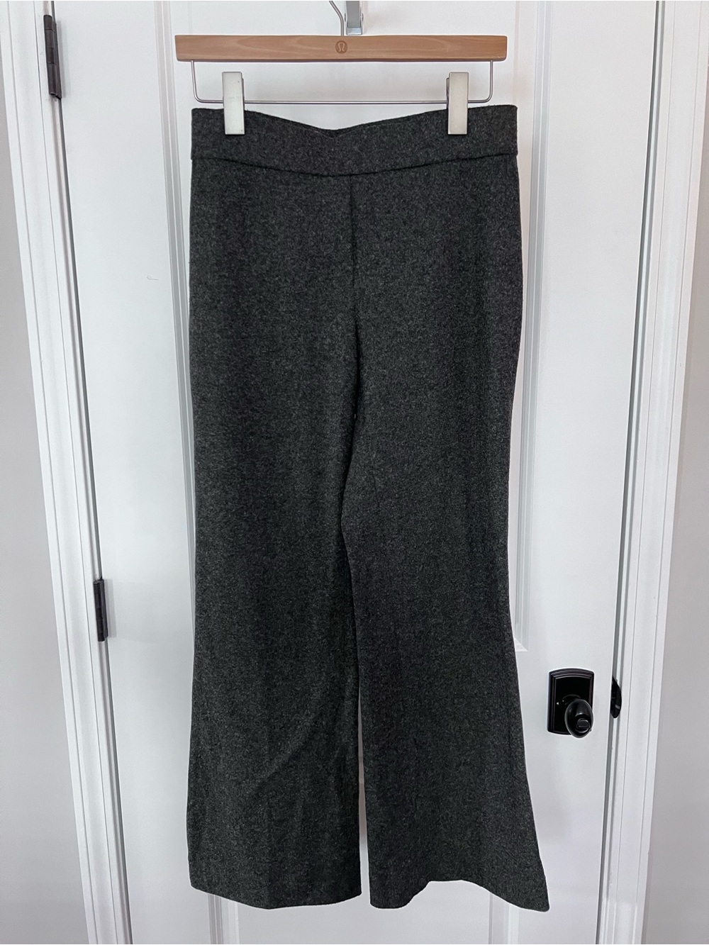 Seductive Brushed Gray Pull On Wide Leg Trouser Pants Size 6